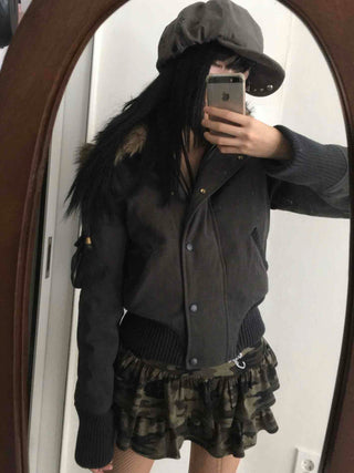 Big Collar Fur-Trimmed Padded Vest