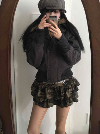 Big Collar Fur-Trimmed Padded Vest