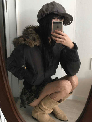 Big Collar Fur-Trimmed Padded Vest