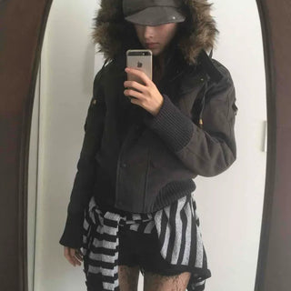 Big Collar Fur-Trimmed Padded Vest
