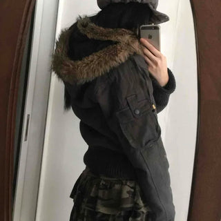 Big Collar Fur-Trimmed Padded Vest