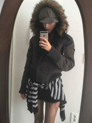 Big Collar Fur-Trimmed Padded Vest