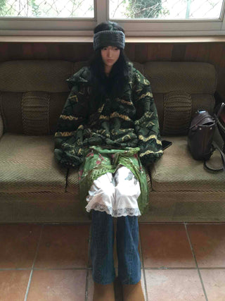 Military Camo Pattern Reversible Short Jumper
