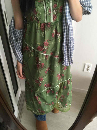 Vintage Scarf Pattern Slip Long Dress