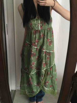Vintage Scarf Pattern Slip Long Dress