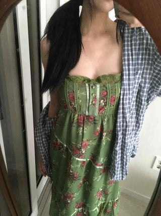 Vintage Scarf Pattern Slip Long Dress
