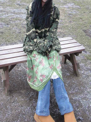 Vintage Scarf Pattern Slip Long Dress