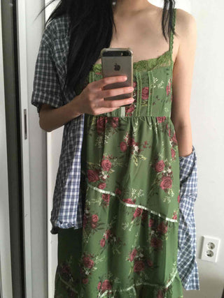 Vintage Scarf Pattern Slip Long Dress