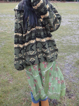 Vintage Scarf Pattern Slip Long Dress