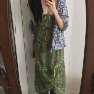 Vintage Scarf Pattern Slip Long Dress