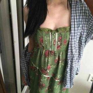 Vintage Scarf Pattern Slip Long Dress