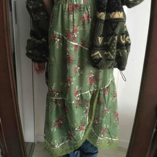 Vintage Scarf Pattern Slip Long Dress