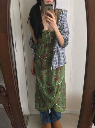 Vintage Scarf Pattern Slip Long Dress