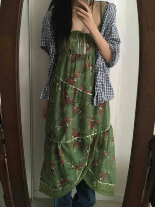 Vintage Scarf Pattern Slip Long Dress