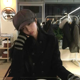 Basic Regular Fit Mandarin Collar Wool Double Coat