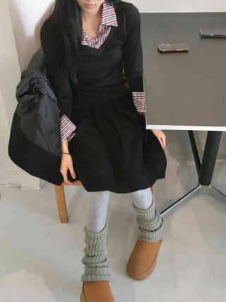 Short Bustier Asymmetrical Banded Midi Skirt