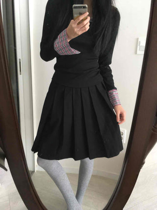 Short Bustier Asymmetrical Banded Midi Skirt