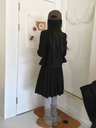 Short Bustier Asymmetrical Banded Midi Skirt