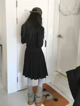 Short Bustier Asymmetrical Banded Midi Skirt
