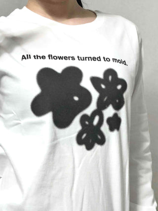 Flower Graphic Lettering Round Long Sleeve T-shirt