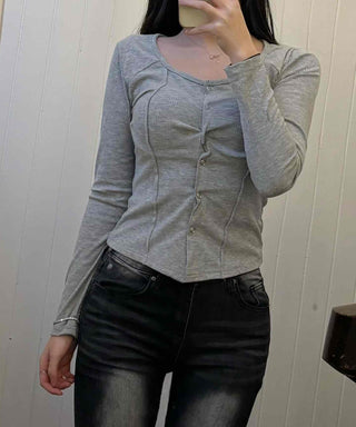 Lovely Shirred V-Neck Slim Fit Crop Cardigan