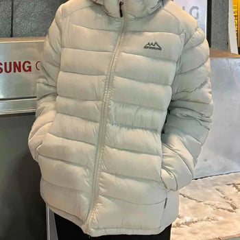 Outdoor Logo Pocket Hooded Down Padded Jacket