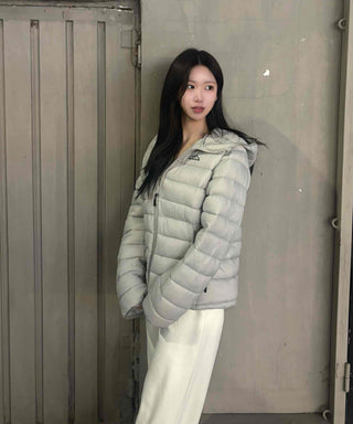 Outdoor Logo Pocket Hooded Down Padded Jacket