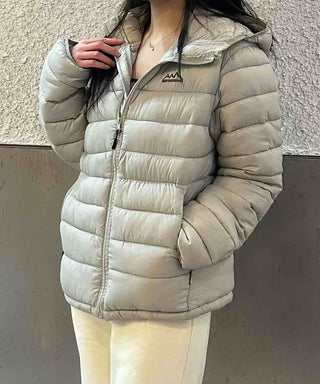 Outdoor Logo Pocket Hooded Down Padded Jacket