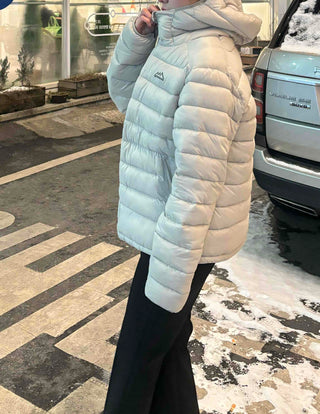Outdoor Logo Pocket Hooded Down Padded Jacket