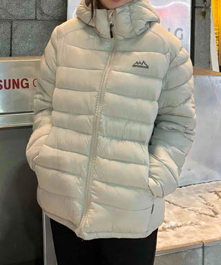 Outdoor Logo Pocket Hooded Down Padded Jacket