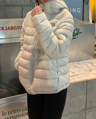 Outdoor Logo Pocket Hooded Down Padded Jacket