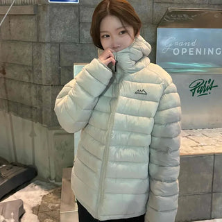 Outdoor Logo Pocket Hooded Down Padded Jacket