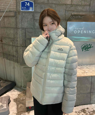Outdoor Logo Pocket Hooded Down Padded Jacket