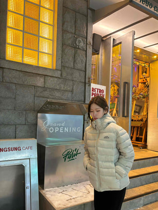 Outdoor Logo Pocket Hooded Down Padded Jacket