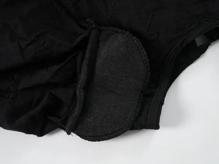 Nev Ribbon See-through Sleeve Puff Blouse