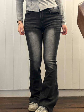 Centerline fading skinny bootcut jeans