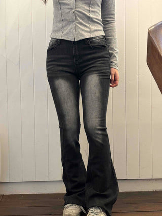 Centerline fading skinny bootcut jeans