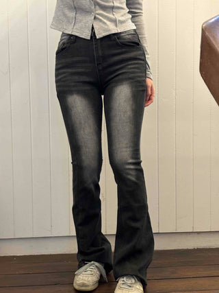 Centerline fading skinny bootcut jeans