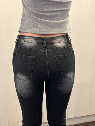 Centerline fading skinny bootcut jeans