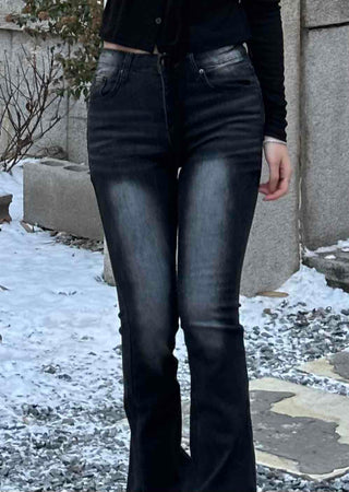Centerline fading skinny bootcut jeans