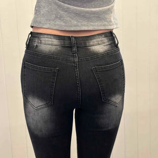Centerline fading skinny bootcut jeans