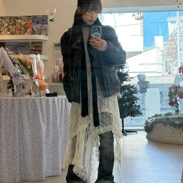 Random Dot Shirred Waistband Flare Maxi Skirt