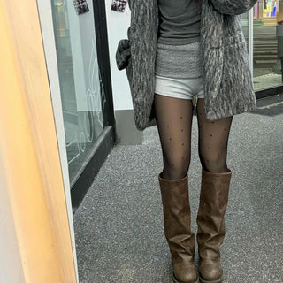 Two-tone Layered Mini Shorts