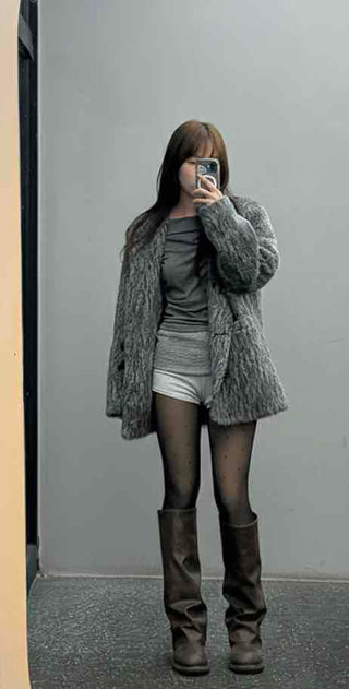 Two-tone Layered Mini Shorts