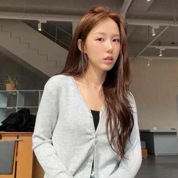 Modern Simple Round Neck Zip-Up Knit Cardigan