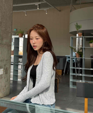 Modern Simple Round Neck Zip-Up Knit Cardigan