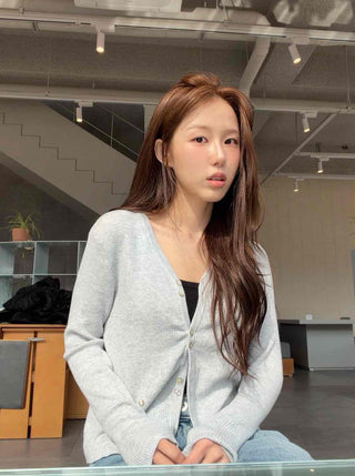Modern Simple Round Neck Zip-Up Knit Cardigan