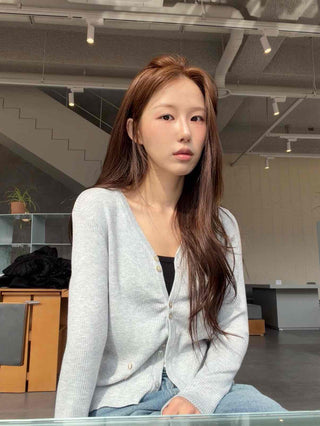 Modern Simple Round Neck Zip-Up Knit Cardigan