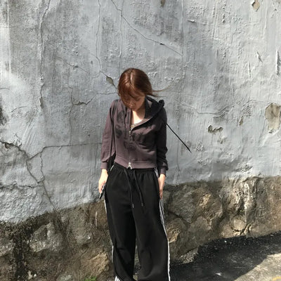 Mar Y2K Unique Hip Crop Hoodie