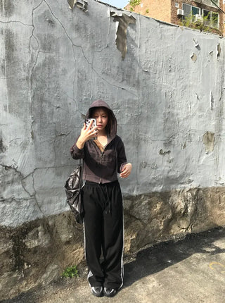 Mar Y2K Unique Hip Crop Hoodie